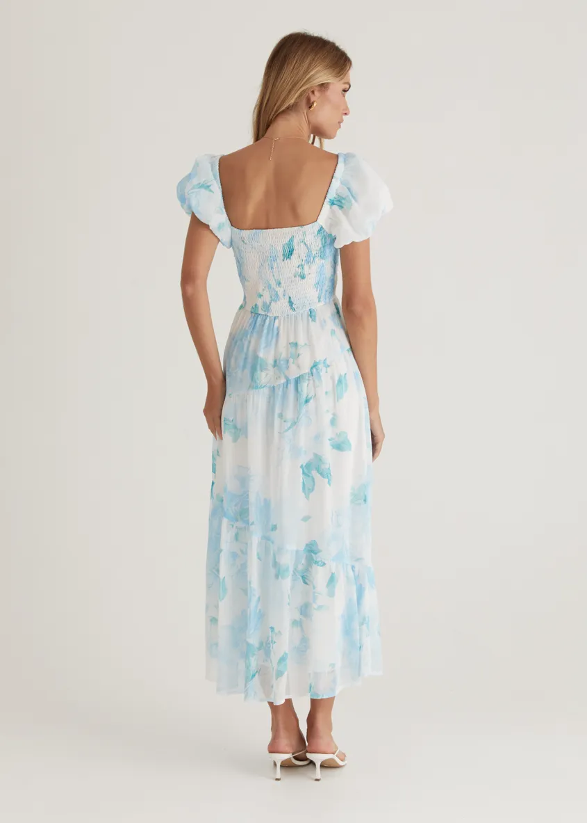 Genoa Midi Dress - Blue Floral