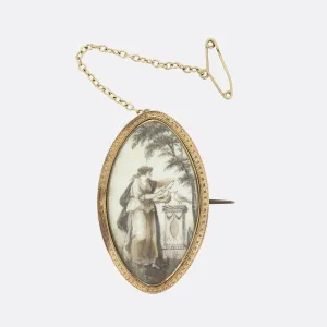 Georgian Enamelled Mourning Brooch