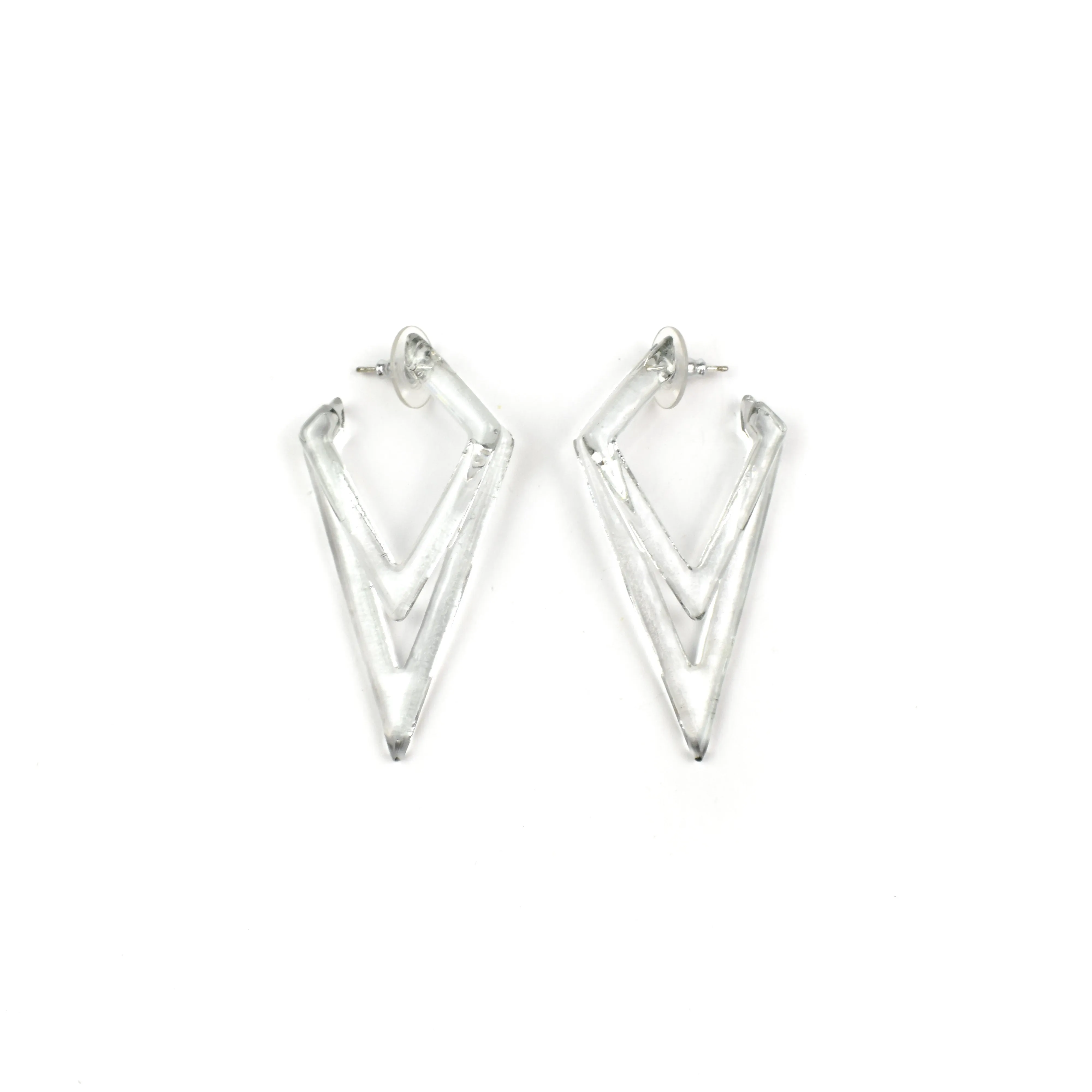 Gillian Preston Glass Open Double Deco Post Drop Earrings