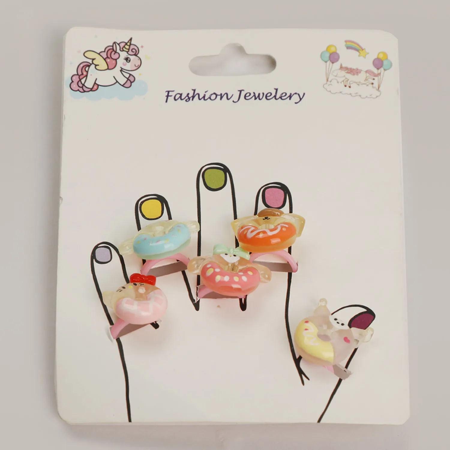 Girls Rings Card - Multi Color