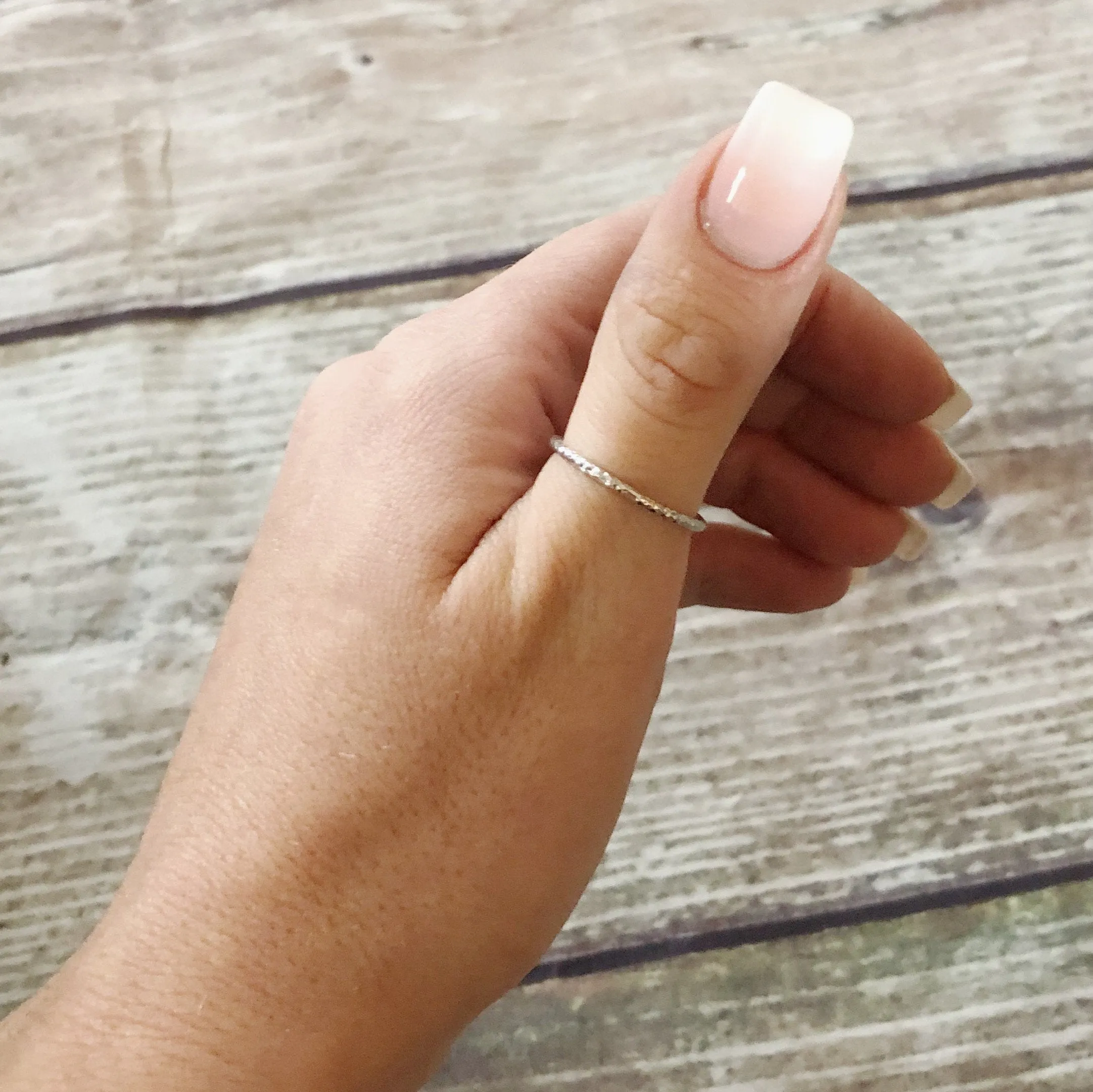 Glitter Ring - Sterling Silver Stacking Ring