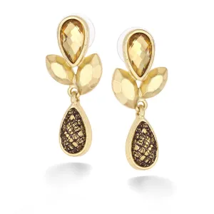 GOLD CRYSTAL  EARRINGS #248GD3501 (10F3)