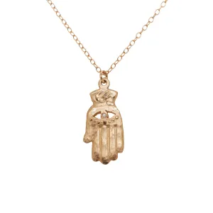 Gold Evil Eye Hamsa Necklace