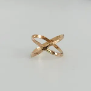 Gold Filled Cross X Ring