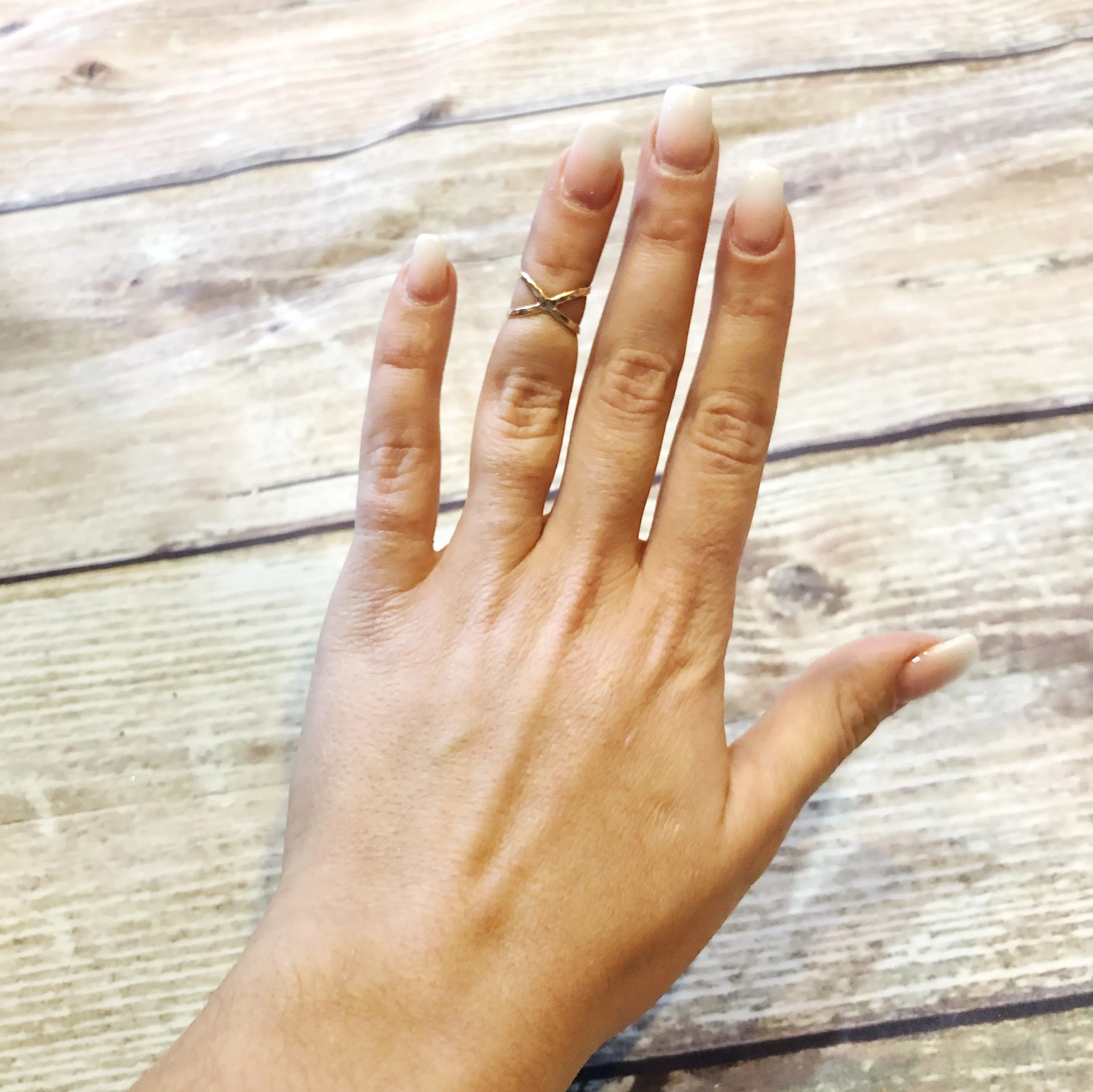 Gold Filled Cross X Ring