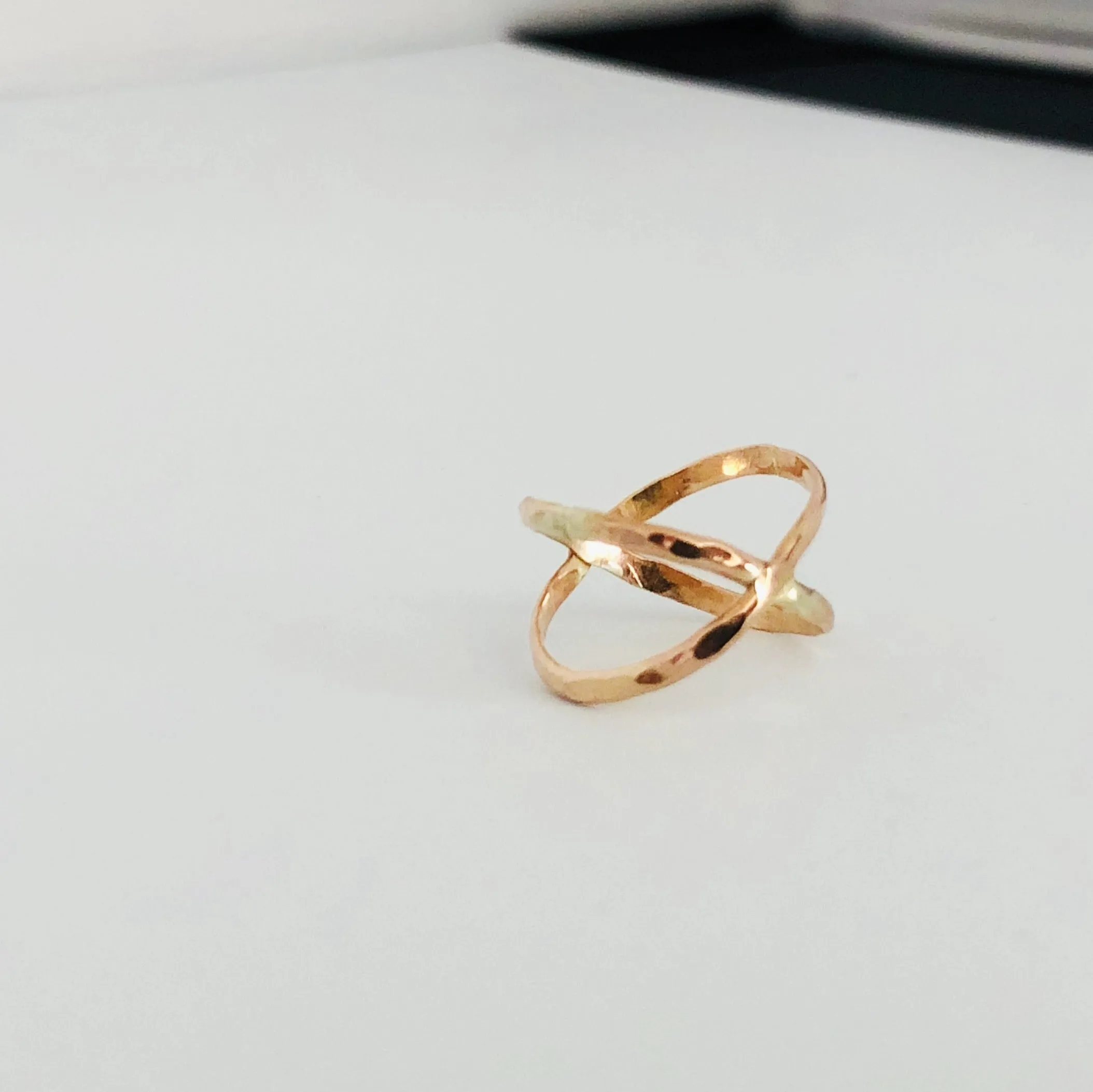 Gold Filled Cross X Ring