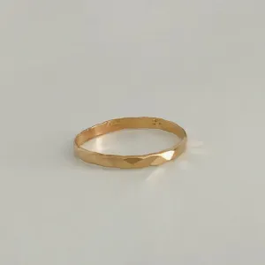 Gold Filled Diamond Cut Band Ring - Gold Stacking Ring