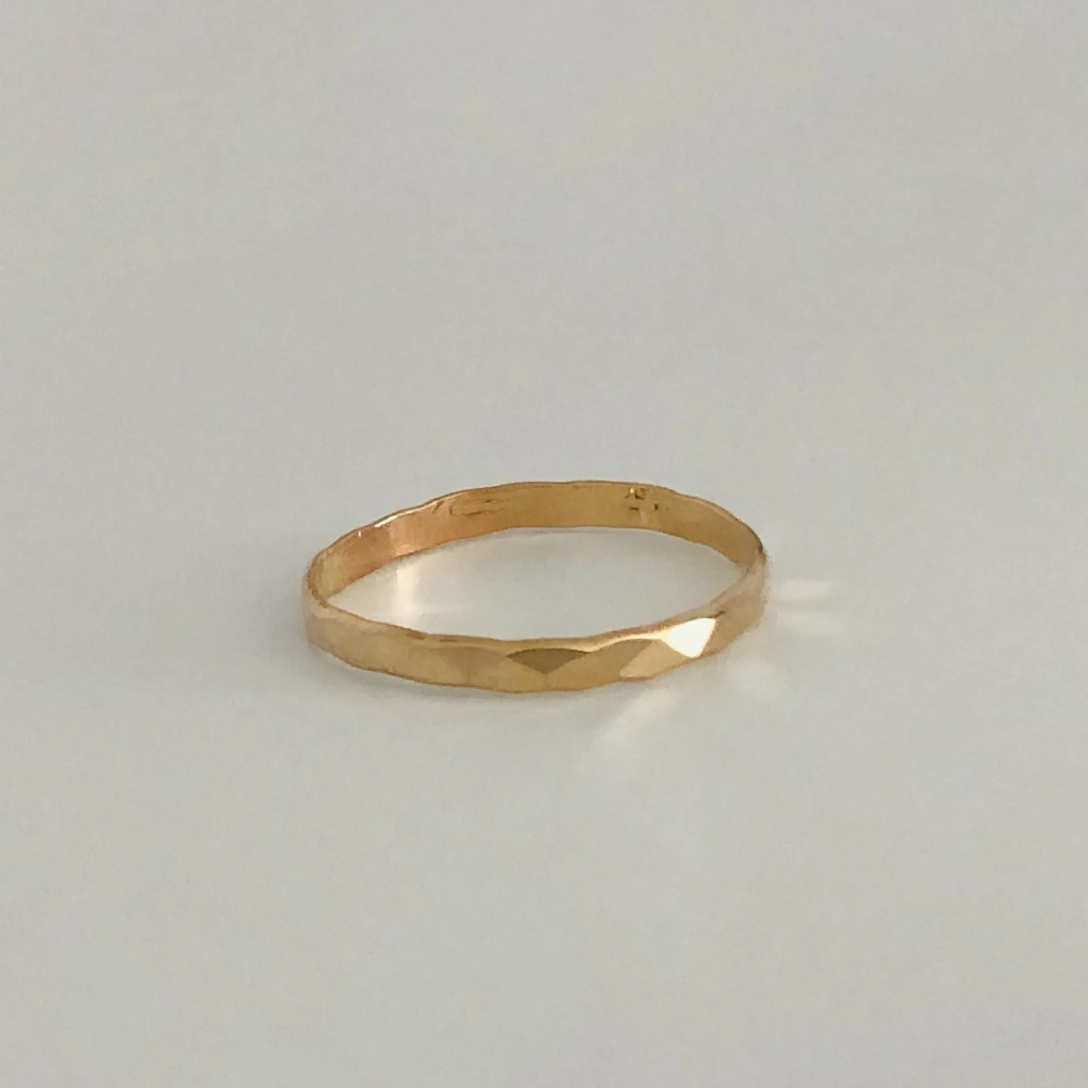 Gold Filled Diamond Cut Band Ring - Gold Stacking Ring