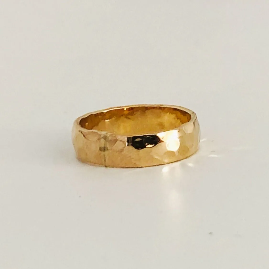 Gold Filled Hammered Band Ring - Gold Stacking Ring