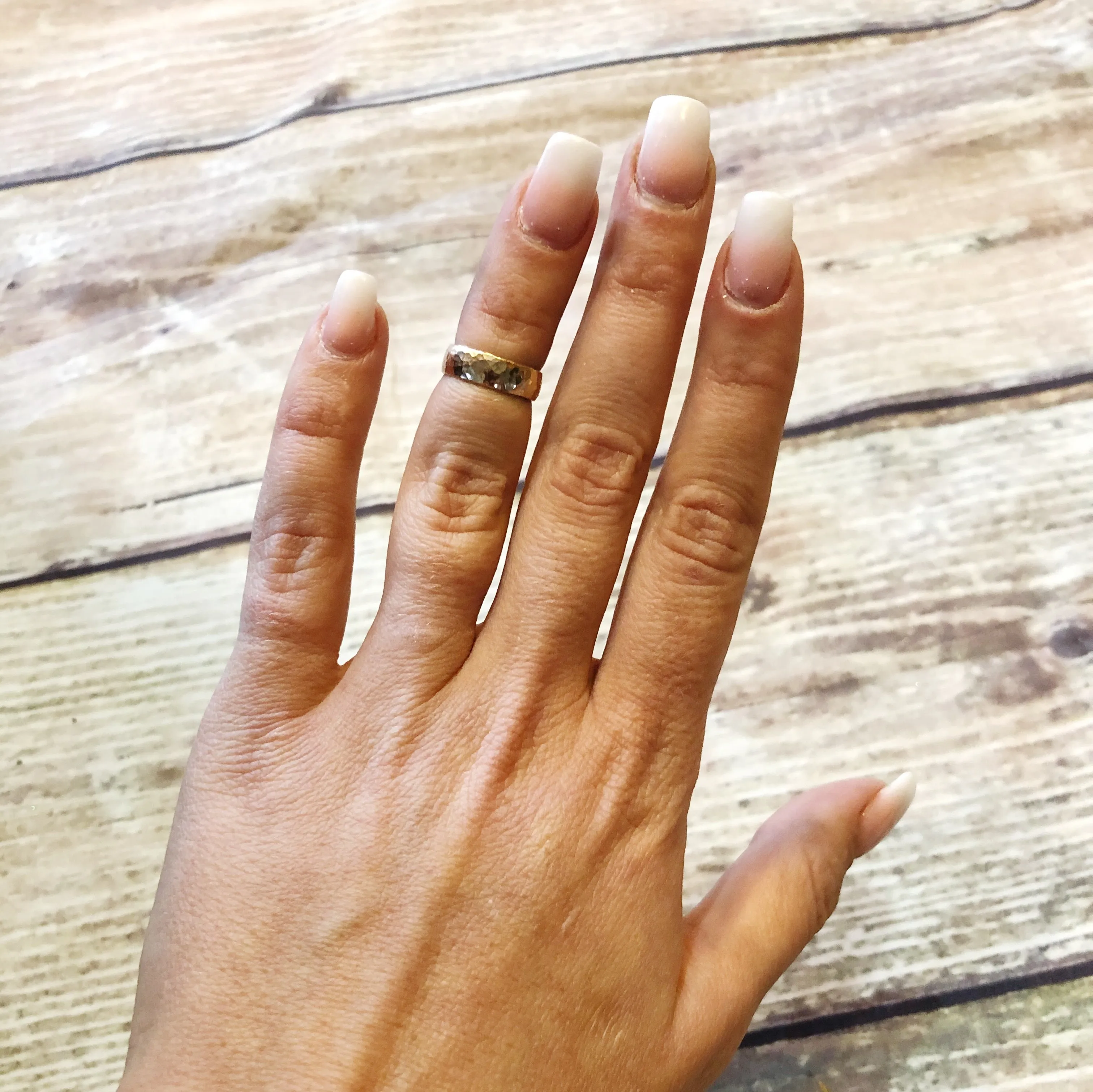 Gold Filled Hammered Band Ring - Gold Stacking Ring