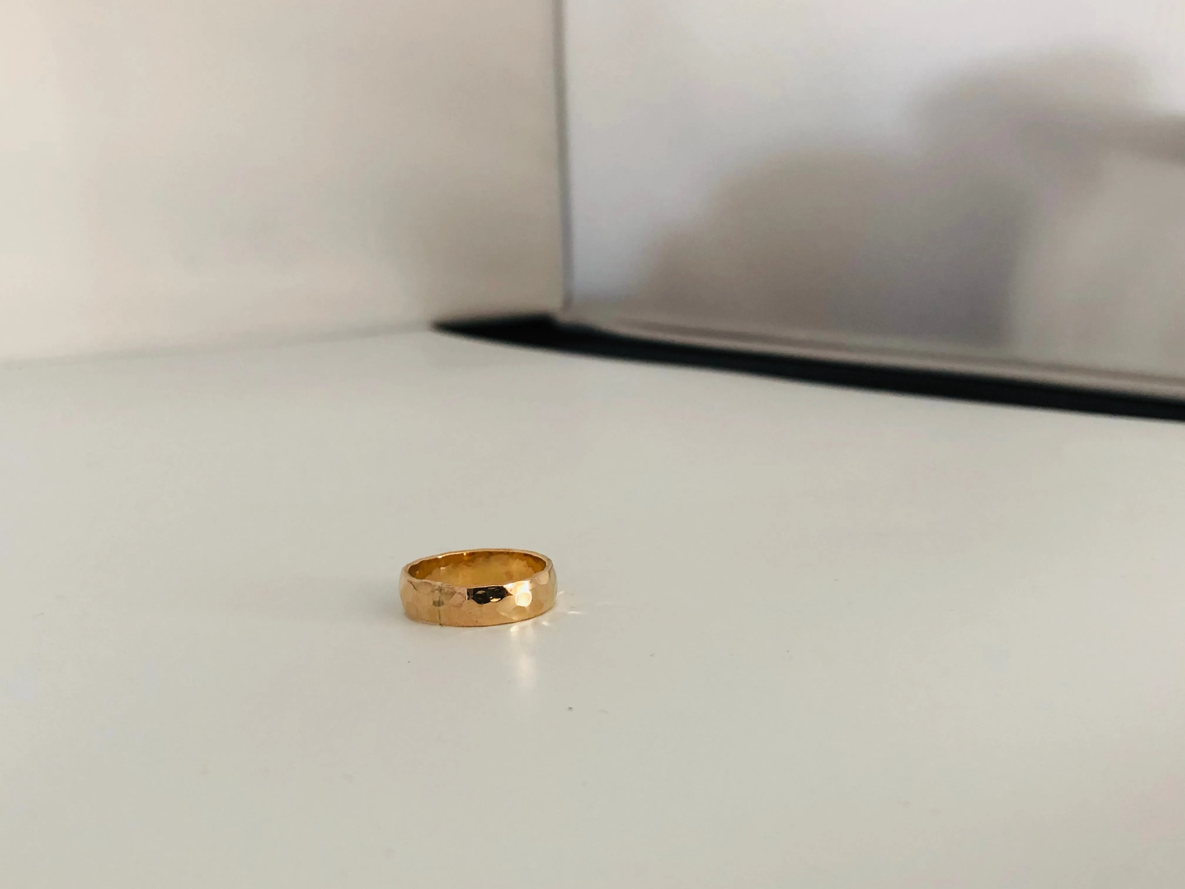 Gold Filled Hammered Band Ring - Gold Stacking Ring