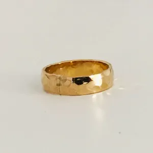 Gold Filled Hammered Band Ring - Gold Stacking Ring