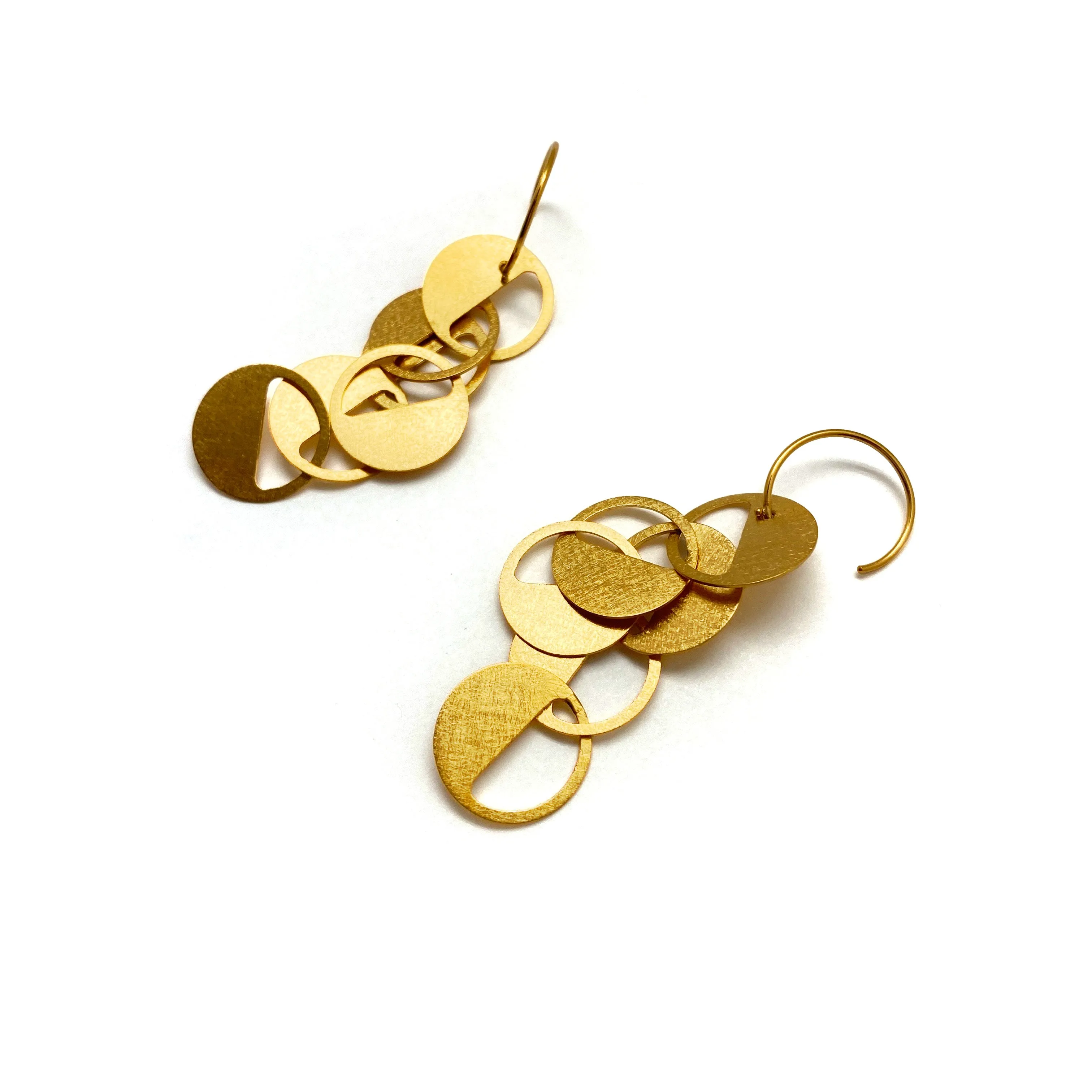 Gold Interlocking Circular Earrings