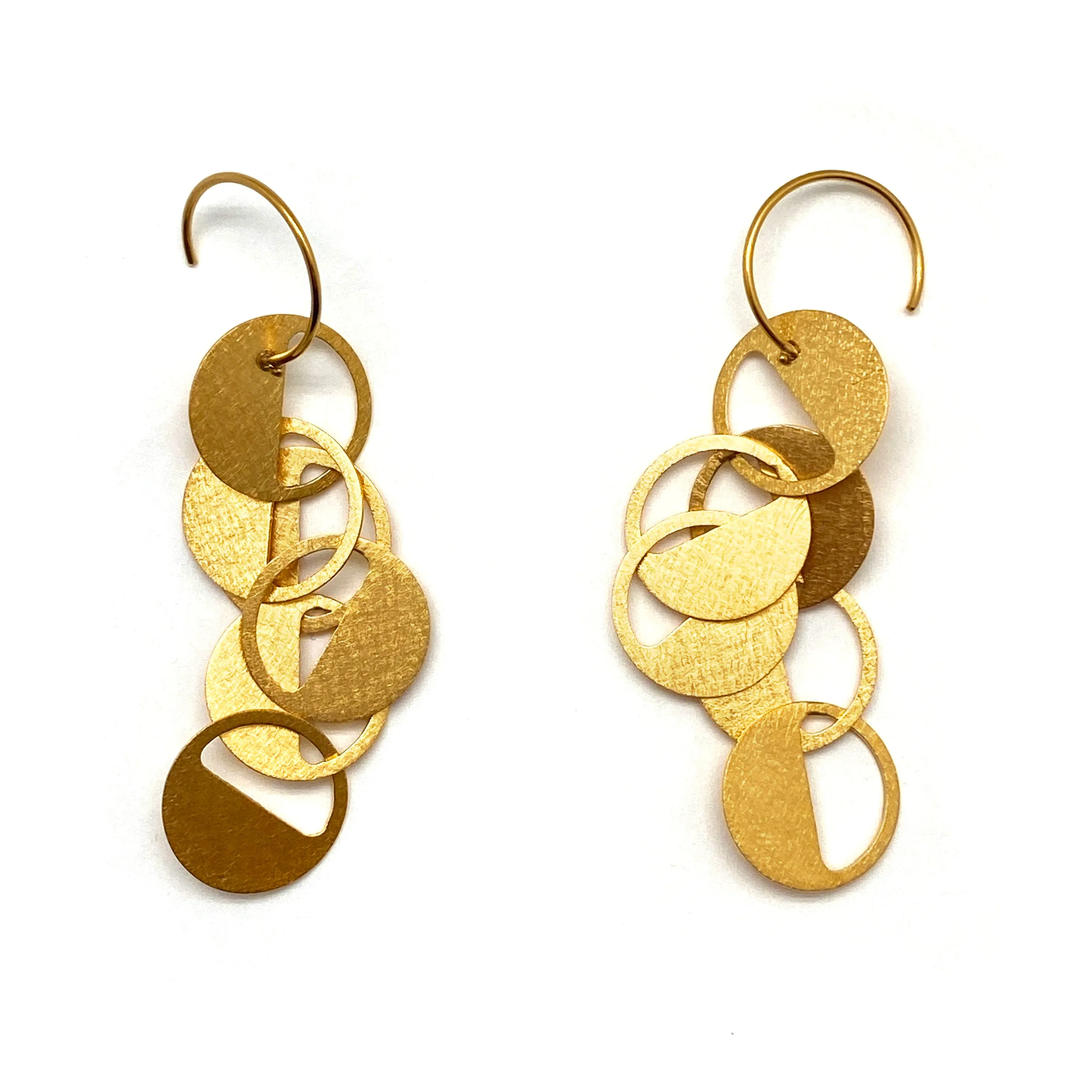 Gold Interlocking Circular Earrings