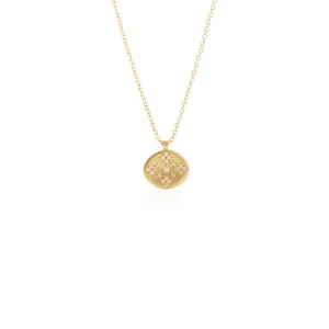 Gold Moon & Stars Charm Diamond Pendant