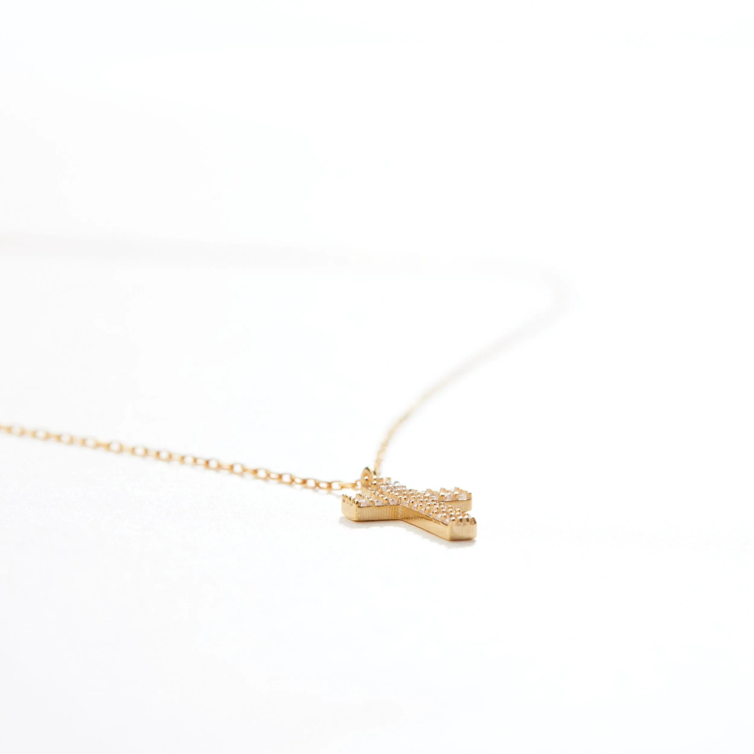 Gold Pave Cross Necklace - 18K Gold Vermeil