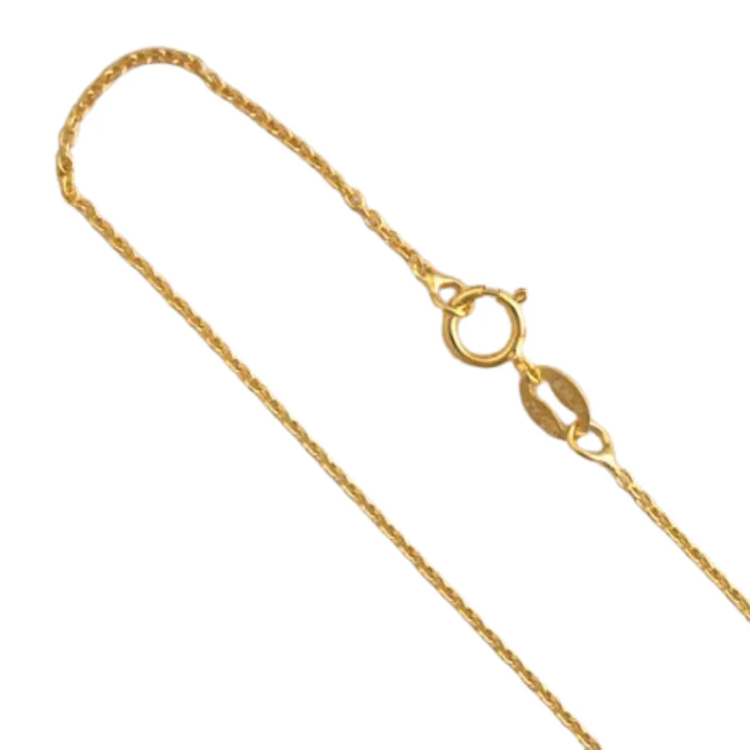 Gold Plated 16" Round Cable Chain | 1.0mm