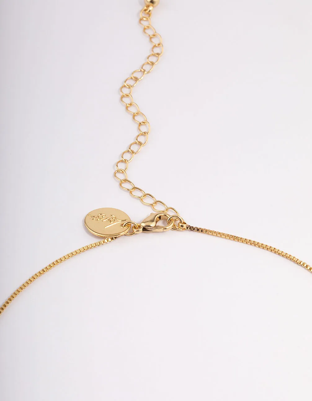 Gold Plated Diamante Cross Fine Chain Necklace