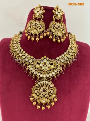 Gold Plated Plated Necklace : Big Costume Necklaces GCN-085