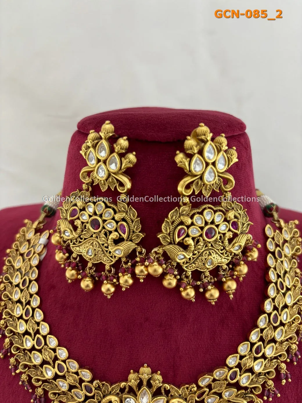 Gold Plated Plated Necklace : Big Costume Necklaces GCN-085
