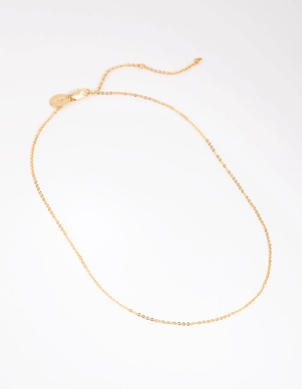 Gold Plated Short Plain Chain Necklace