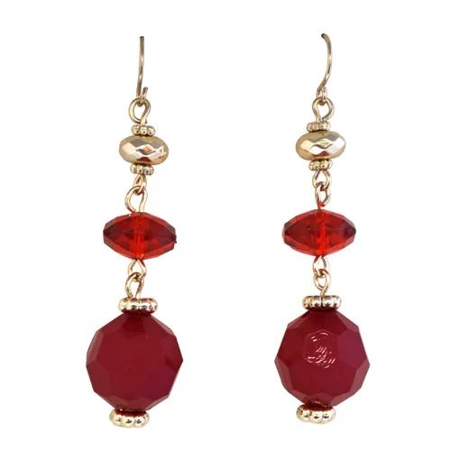 GOLD-RED EARRINGS  #FW1202546 (IB26)
