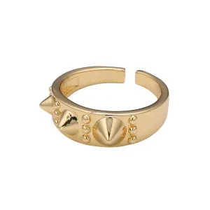 Gold Studed Ring, Minimalist Ring, Gold Ring, Dainty Ring, Ring, Stackable Ring, Midi Ring, Gold Stacking Ring, Gold Spike Adjustable Ring R438