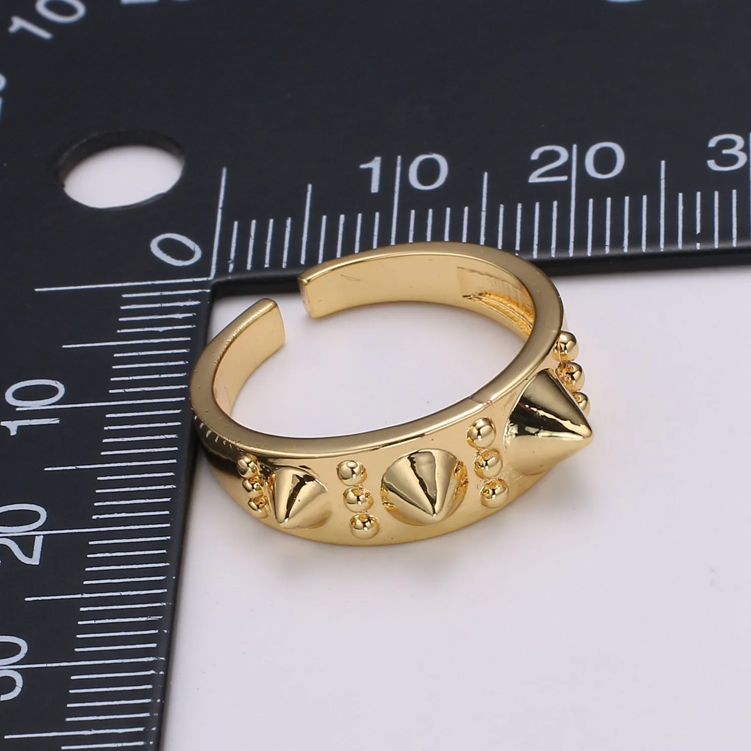 Gold Studed Ring, Minimalist Ring, Gold Ring, Dainty Ring, Ring, Stackable Ring, Midi Ring, Gold Stacking Ring, Gold Spike Adjustable Ring R438