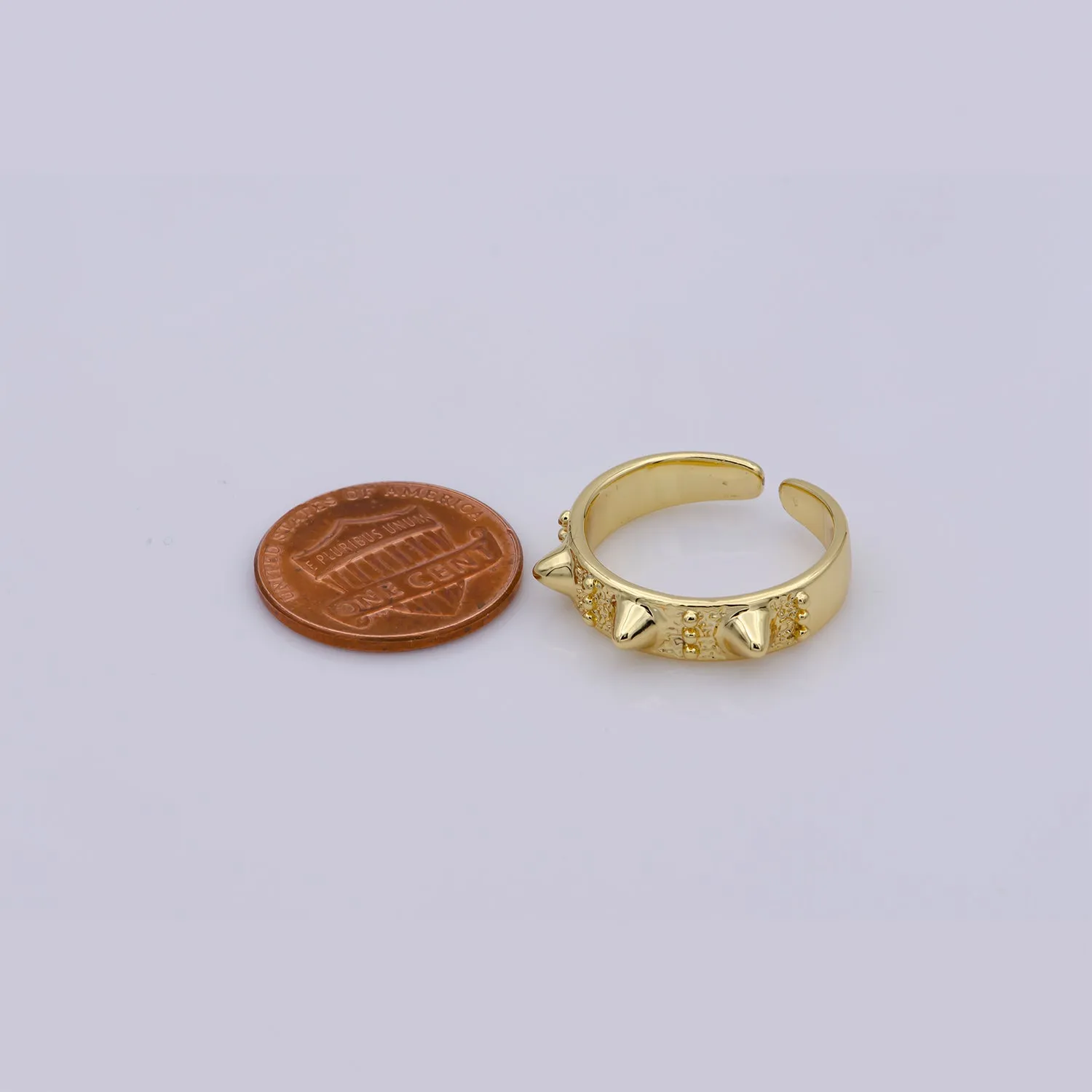 Gold Studed Ring, Minimalist Ring, Gold Ring, Dainty Ring, Ring, Stackable Ring, Midi Ring, Gold Stacking Ring, Gold Spike Adustable Ring R-027