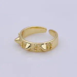 Gold Studed Ring, Minimalist Ring, Gold Ring, Dainty Ring, Ring, Stackable Ring, Midi Ring, Gold Stacking Ring, Gold Spike Adustable Ring R-027