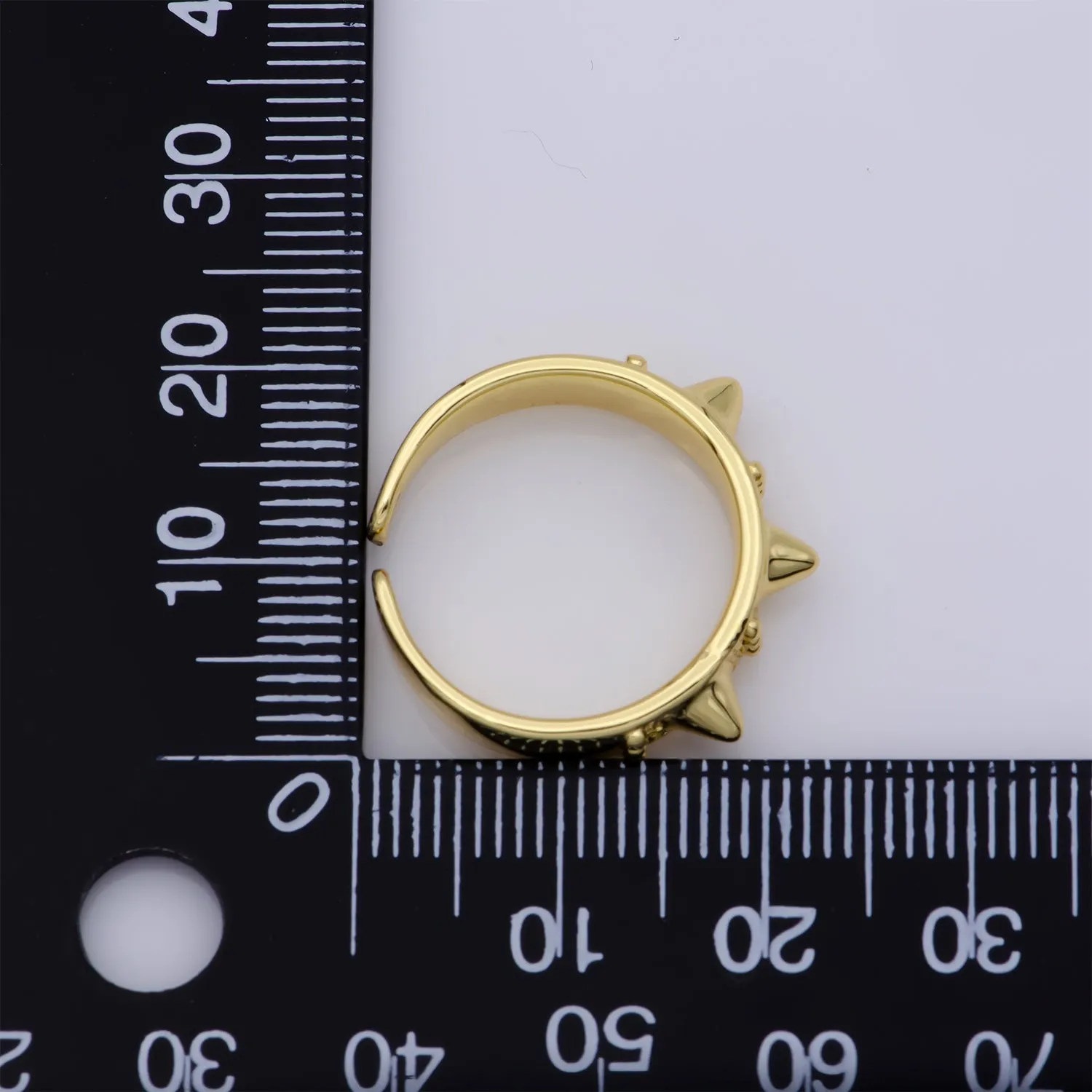 Gold Studed Ring, Minimalist Ring, Gold Ring, Dainty Ring, Ring, Stackable Ring, Midi Ring, Gold Stacking Ring, Gold Spike Adustable Ring R-027