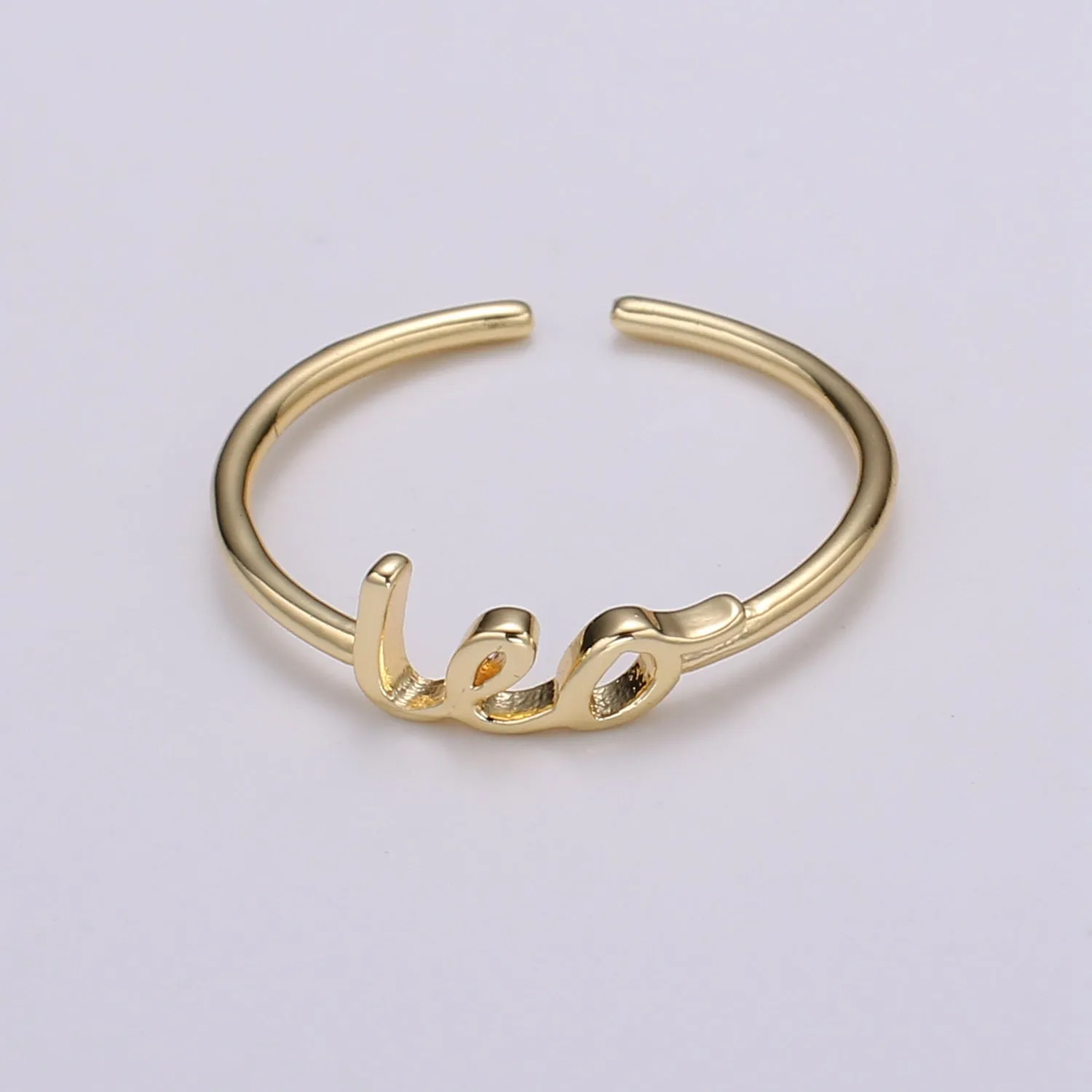 Gold Zodiac Ring Words Gold Ring, Astrology Horoscope Ring Birthday Personalized Gift Open Adjustable Ring for Stacking Ring Midi Ring