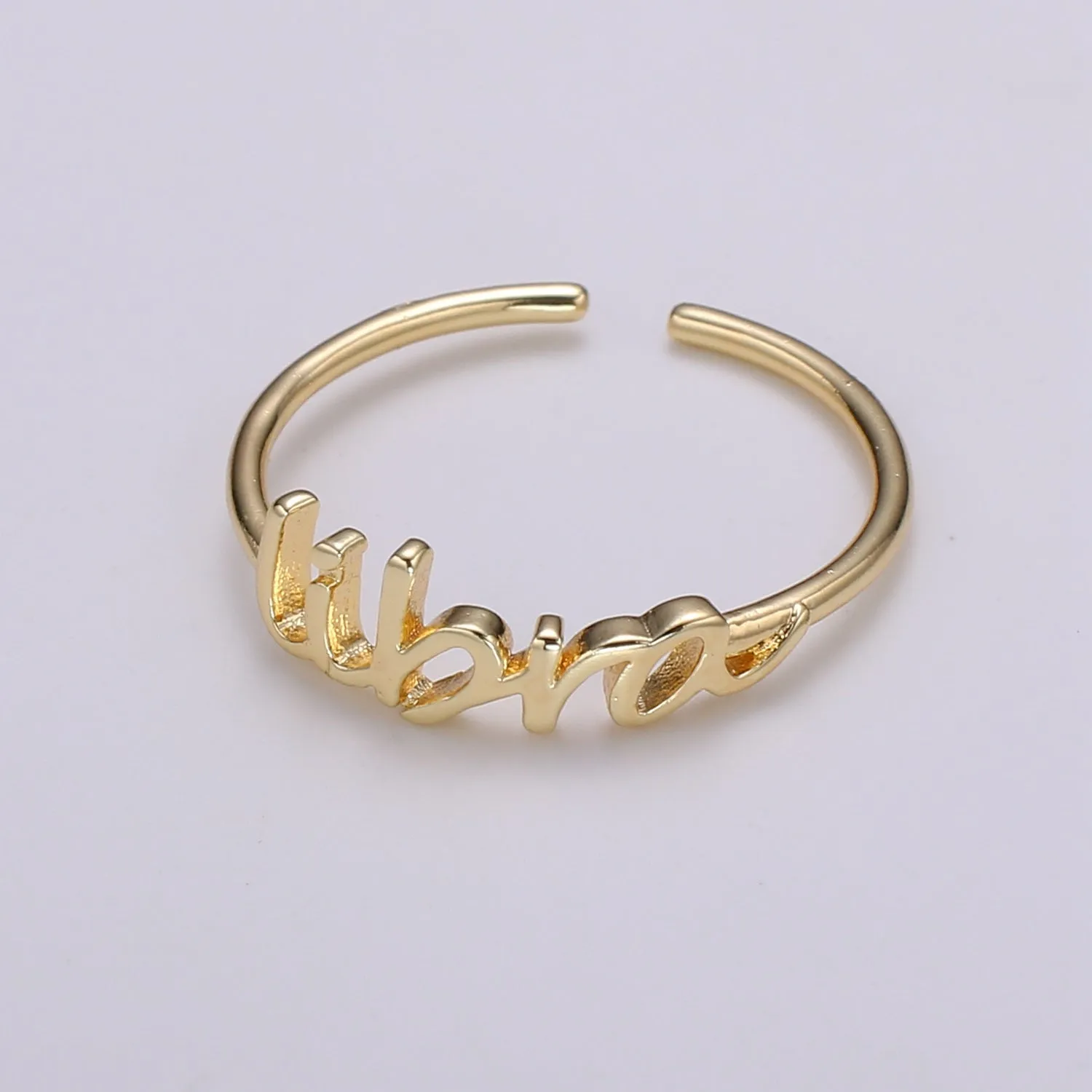 Gold Zodiac Ring Words Gold Ring, Astrology Horoscope Ring Birthday Personalized Gift Open Adjustable Ring for Stacking Ring Midi Ring