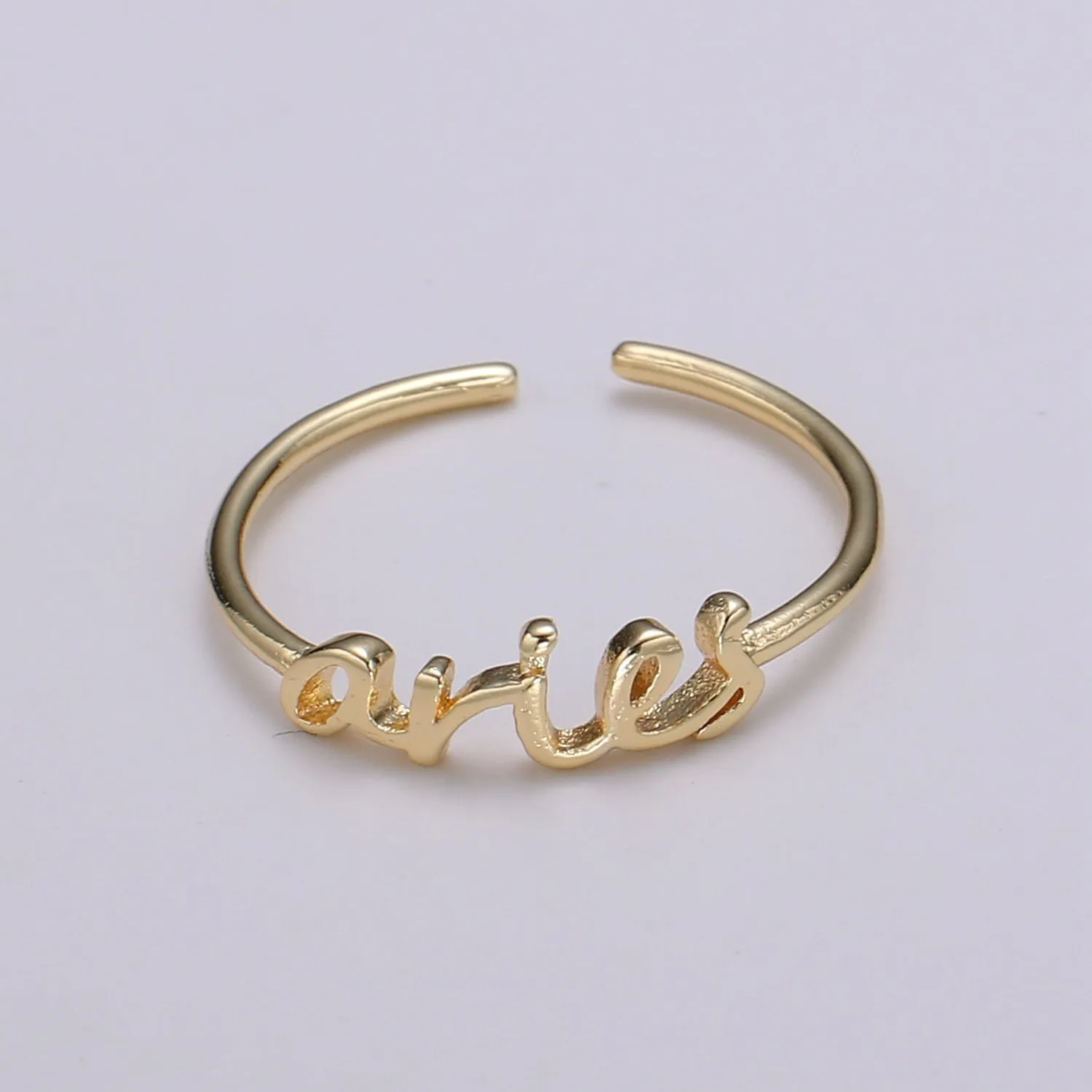 Gold Zodiac Ring Words Gold Ring, Astrology Horoscope Ring Birthday Personalized Gift Open Adjustable Ring for Stacking Ring Midi Ring