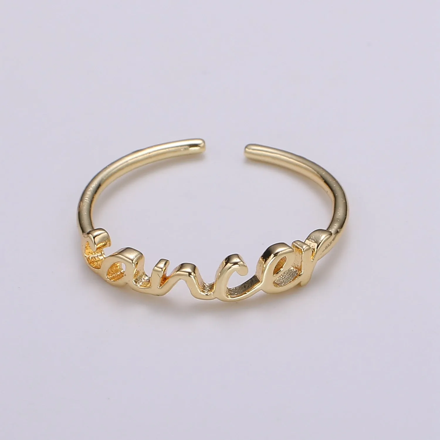 Gold Zodiac Ring Words Gold Ring, Astrology Horoscope Ring Birthday Personalized Gift Open Adjustable Ring for Stacking Ring Midi Ring