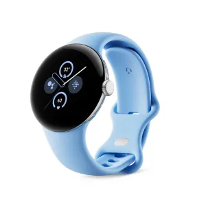 Google Pixel Watch 2 with the Best of Fitbit and Google - Heart Rate Tracking, Stress Management, Safety Features - Android Smartwatch - Polished Silver Aluminum Case - Bay Active Band - Wi-Fi