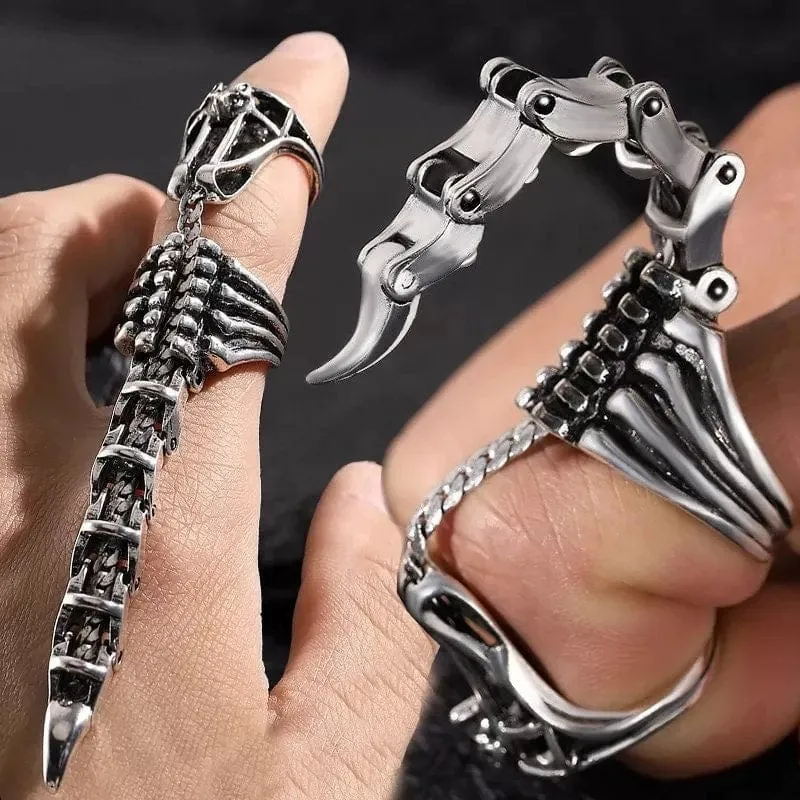 Gothic Dark Nail Finger Armor Movable Scorpion Ring