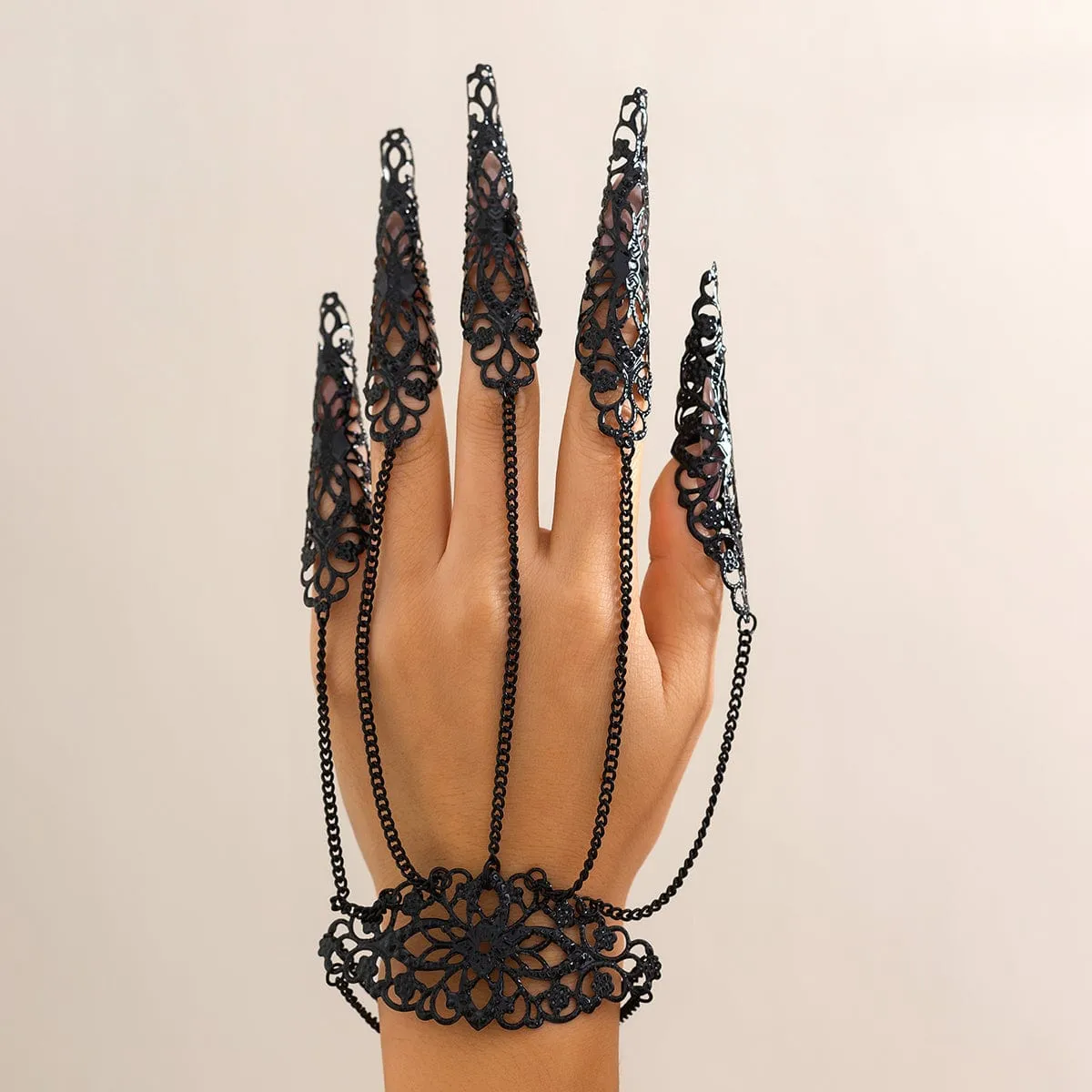 Gothic Five Finger Armor Nails Mittens Bracelet