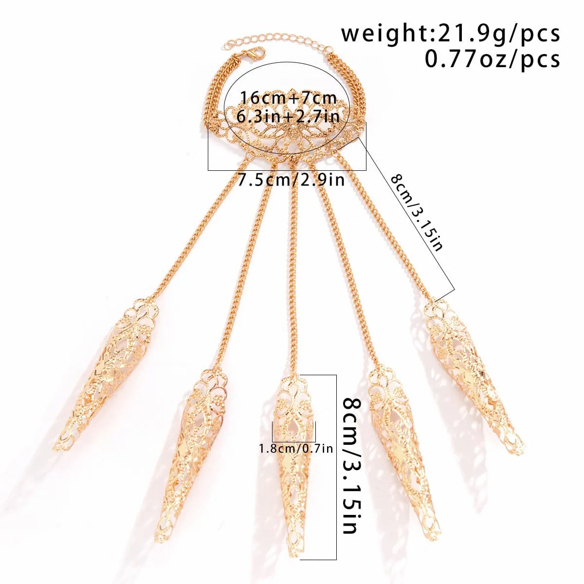 Gothic Five Finger Armor Nails Mittens Bracelet
