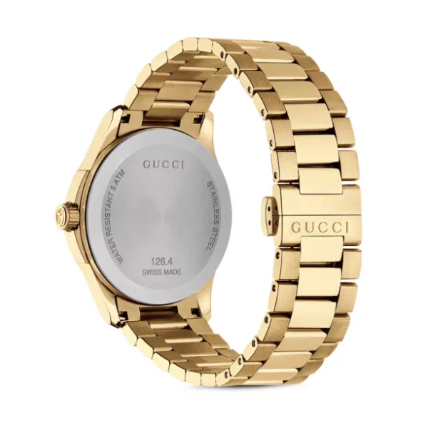 Gucci G-Timeless Gold Stainless Steel Gold Diamond Dial Quartz Watch for Unisex - YA126461
