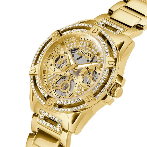Guess Queen Gold Stainless Steel Gold Dial Quartz Watch for Ladies - GW0464L2