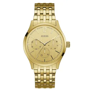 Guess Regent Gold Stainless Steel Gold Dial Quartz Watch for Gents - W0995G2
