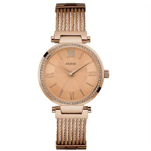 Guess Soho Rose Gold Stainless Steel Rose Gold Dial Quartz Watch for Ladies - W0638L4