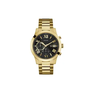 GUESS WATCHES Atlas Black Dial Watch - Gold