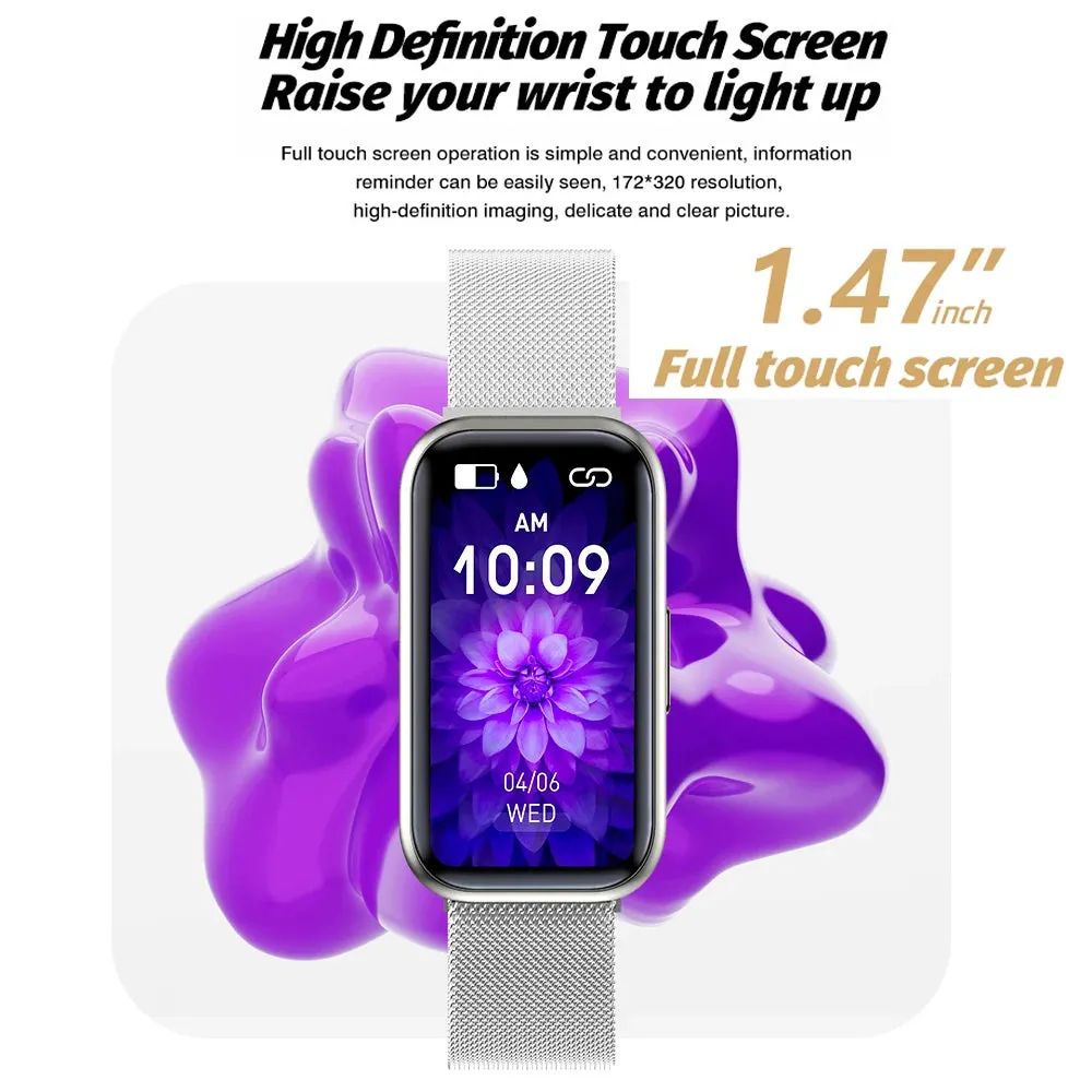 H98 1.47" LCD Smart Fitness Metal Band