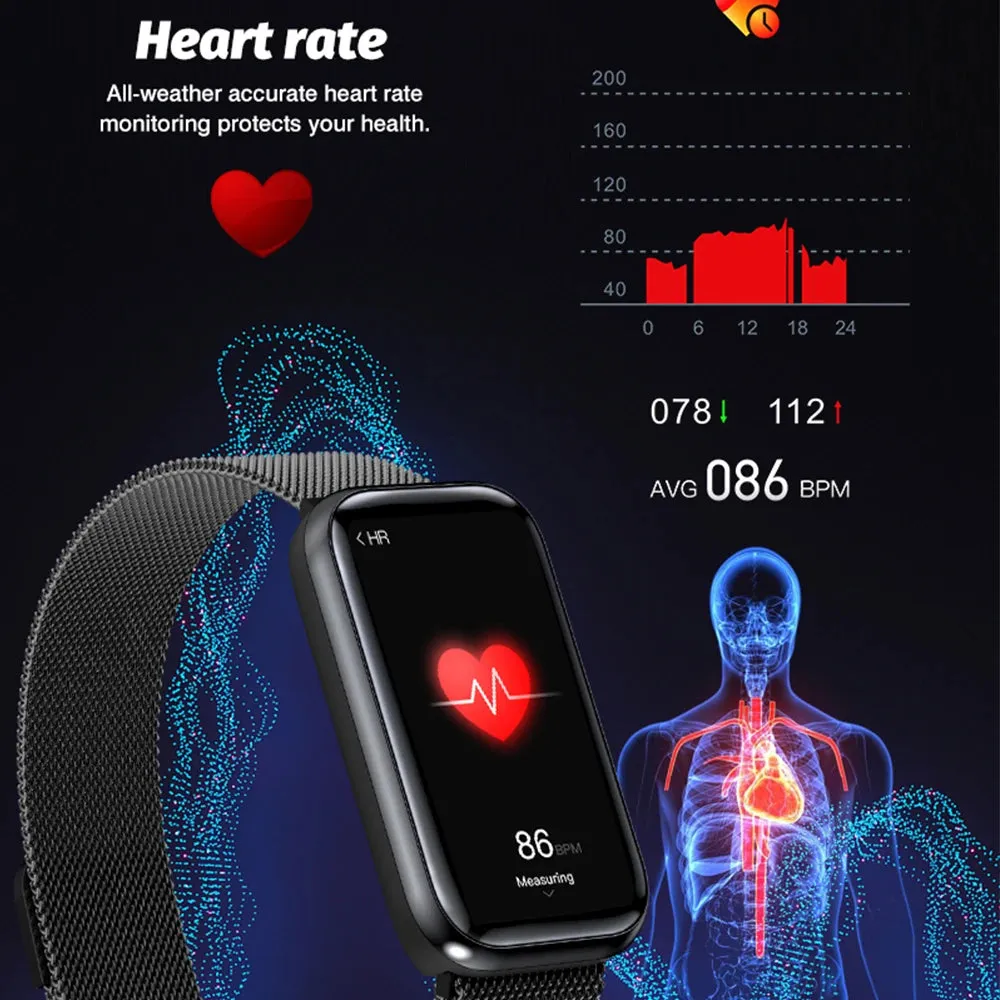 H98 1.47" LCD Smart Fitness Metal Band