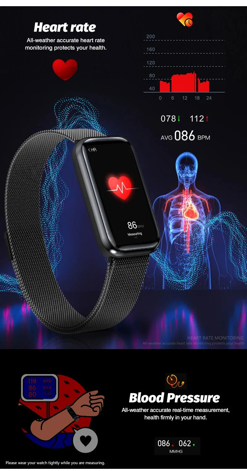 H98 1.47" LCD Smart Fitness Metal Band