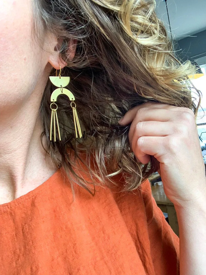 Half Moon Spike Statement Earrings