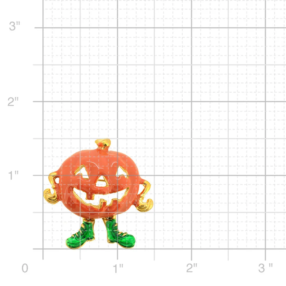 Halloween Enamel Yellow Pumpkin Brooch Pin