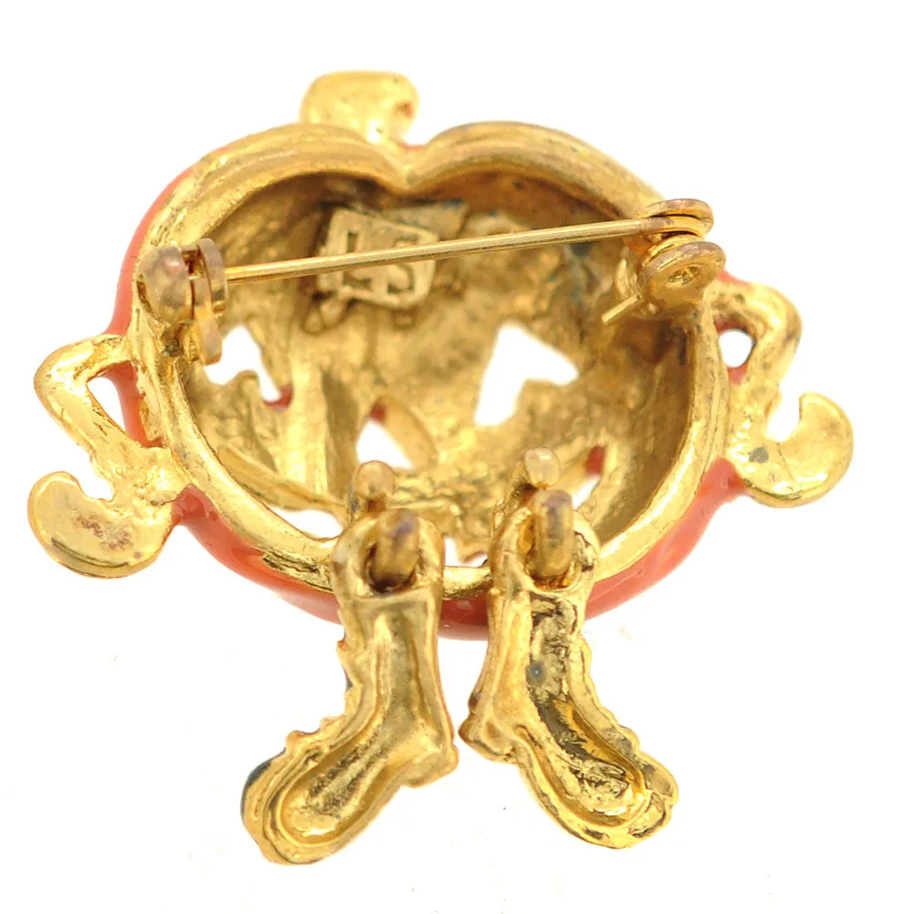 Halloween Enamel Yellow Pumpkin Brooch Pin